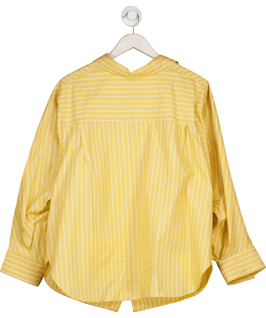 ZARA Yellow Oversized Striped Poplin Shirt UK S - Reliked
