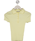 ZARA Yellow Ribbed Polo T-shirt UK S - Reliked