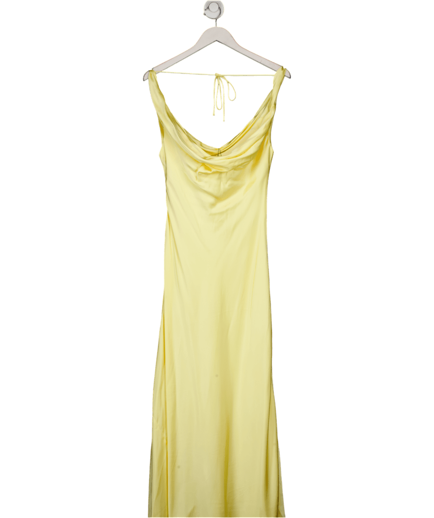 ZARA Yellow Satin Maxi Dress UK XS - Reliked