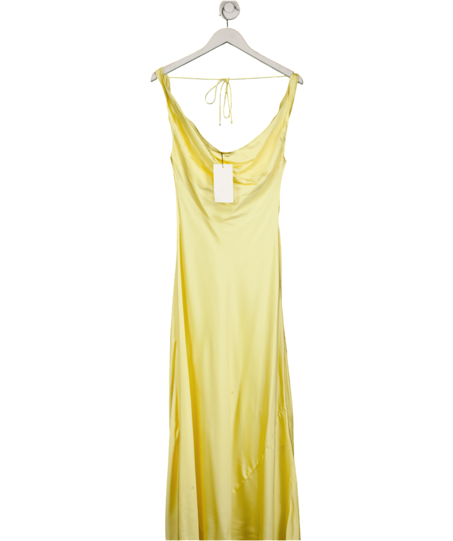 ZARA Yellow Satin Maxi Dress UK XS - Reliked
