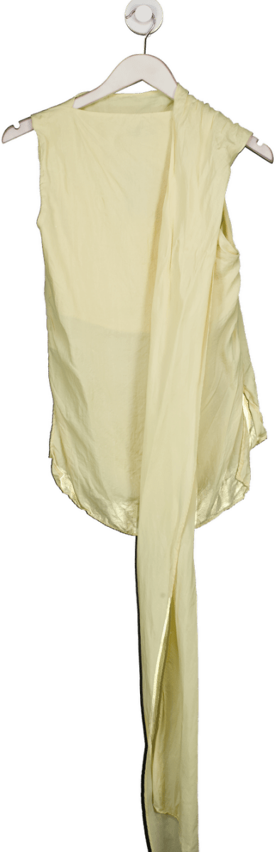 ZARA Yellow Sleeveless Lightweight Scarf Top UK XS - Reliked