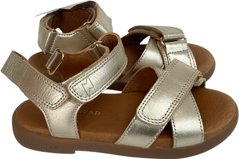 zig + star Metallic Rae Junior Cross - strap Sandal UK 7.5 EU 24.5 👼 - Reliked