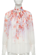 Zimmermann Ivory Floral  Crush Smock Blouse  SZ 1 UK 8/0
