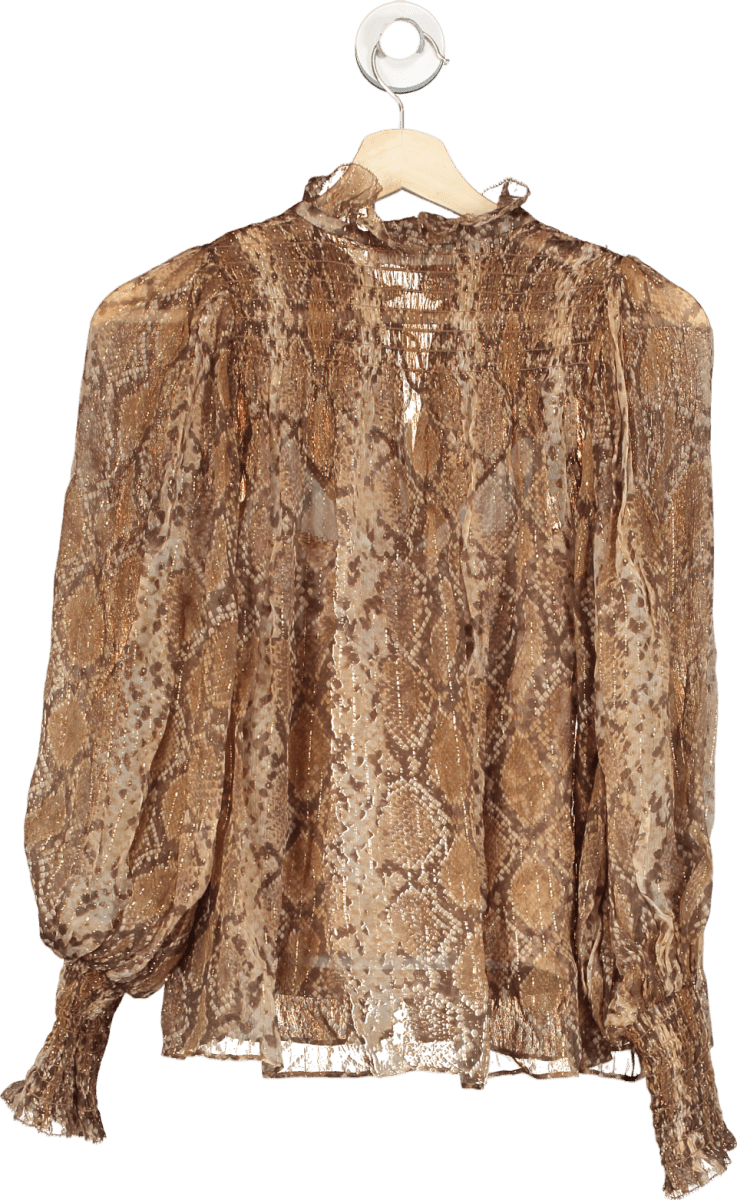 Zimmermann Gold Python Botanica Python Swing Blouse UK 6 - Reliked