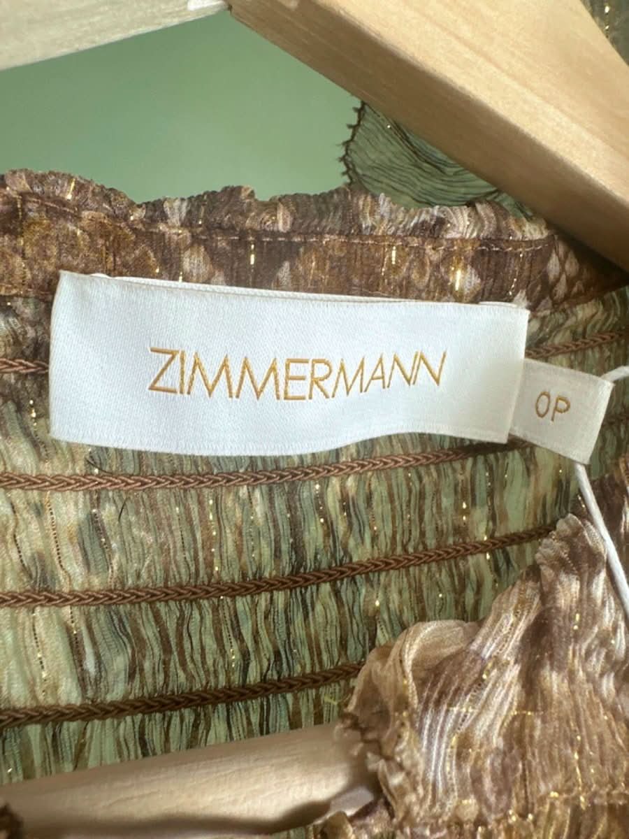 Zimmermann Gold Python Botanica Python Swing Blouse UK 6 - Reliked