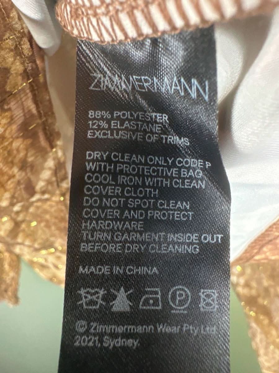 Zimmermann Gold Python Botanica Python Swing Blouse UK 6 - Reliked