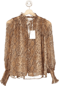 Zimmermann Gold Python Botanica Python Swing Blouse UK 6 - Reliked