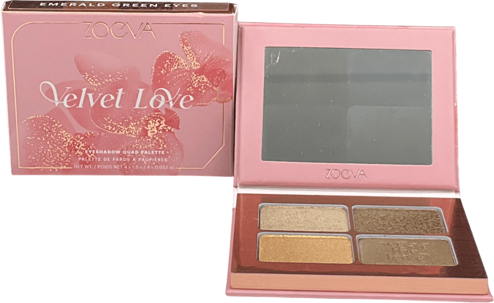 ZOEVA Velvet Love Eyeshadow Quad Palette, Emerald Green Eyes - Green Olive Shades 4x1.5g - Reliked