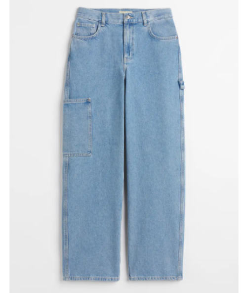 H&M Blue Workwear Straight Jeans UK 10