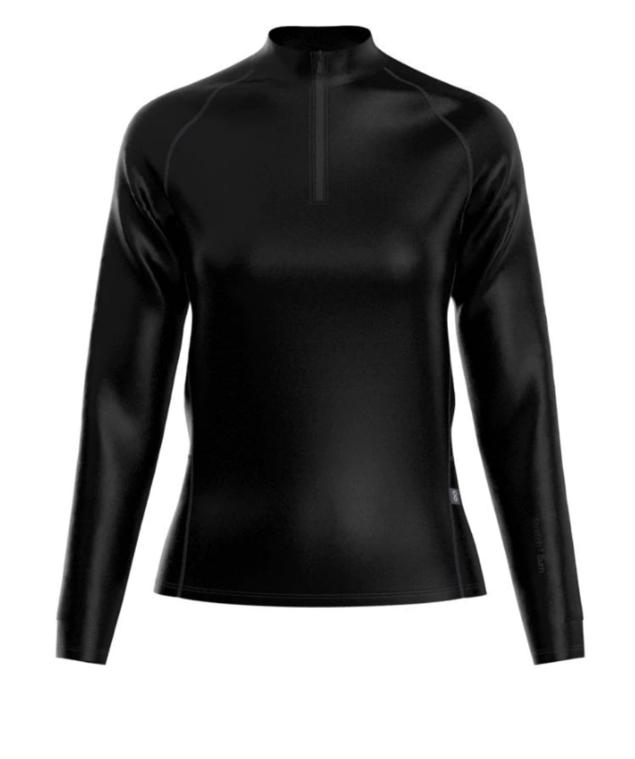 Stretch & Burn black half zip running top UK XS