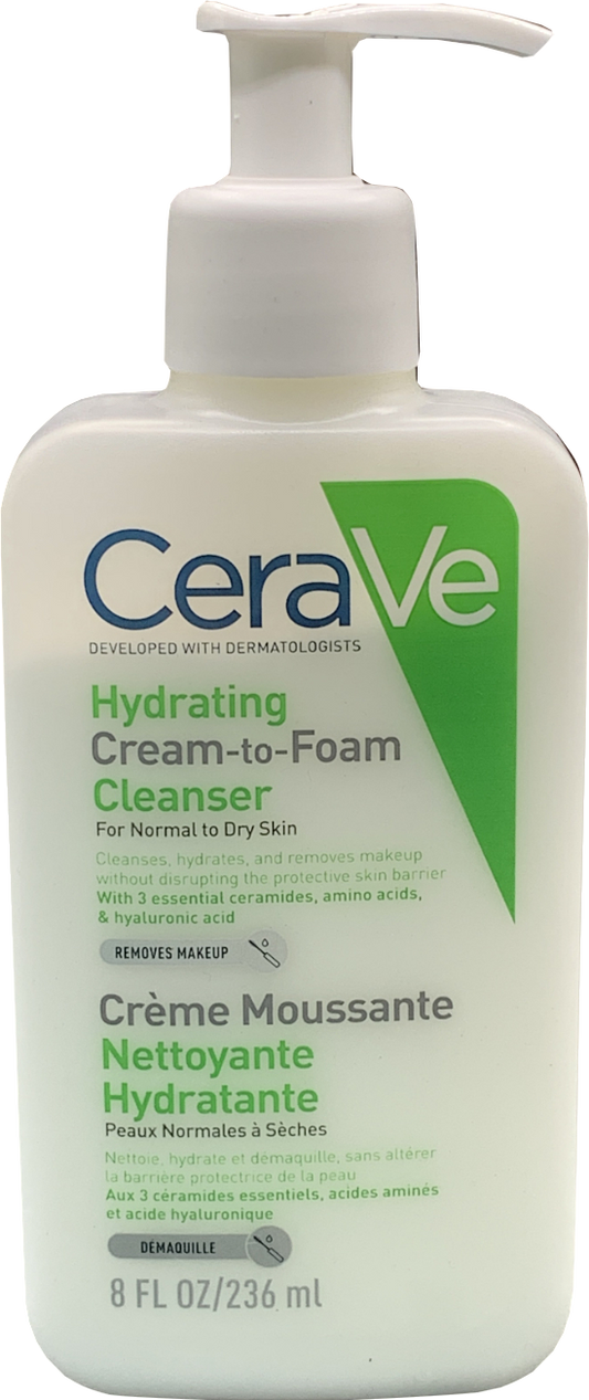 Cerave Hydrating Cream-to-foam Cleanser With Amino Acids For Normal 236ML