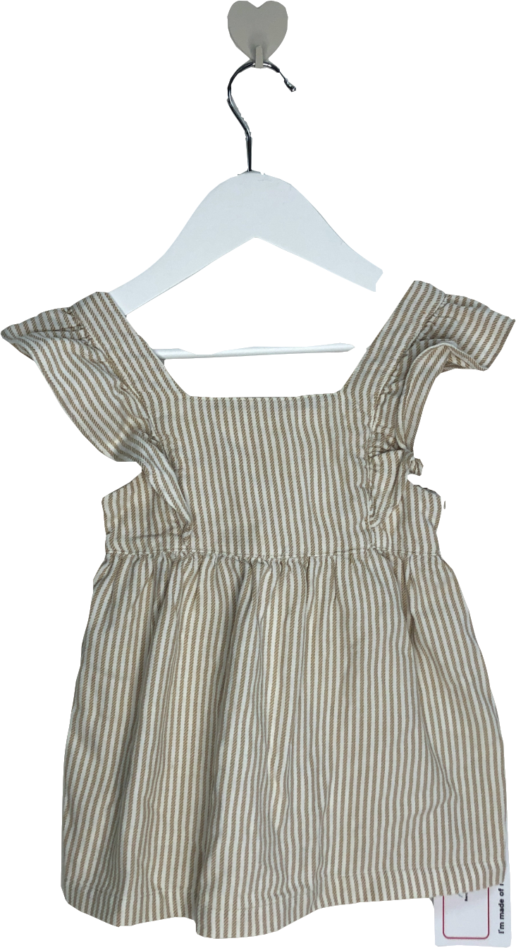 Mori Baby Beige Striped Dress 3-6 Months