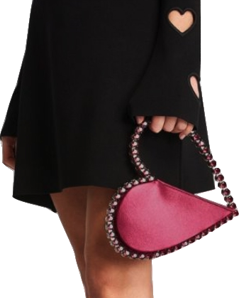 L'alingi Red Satin Love Top-handle Bag