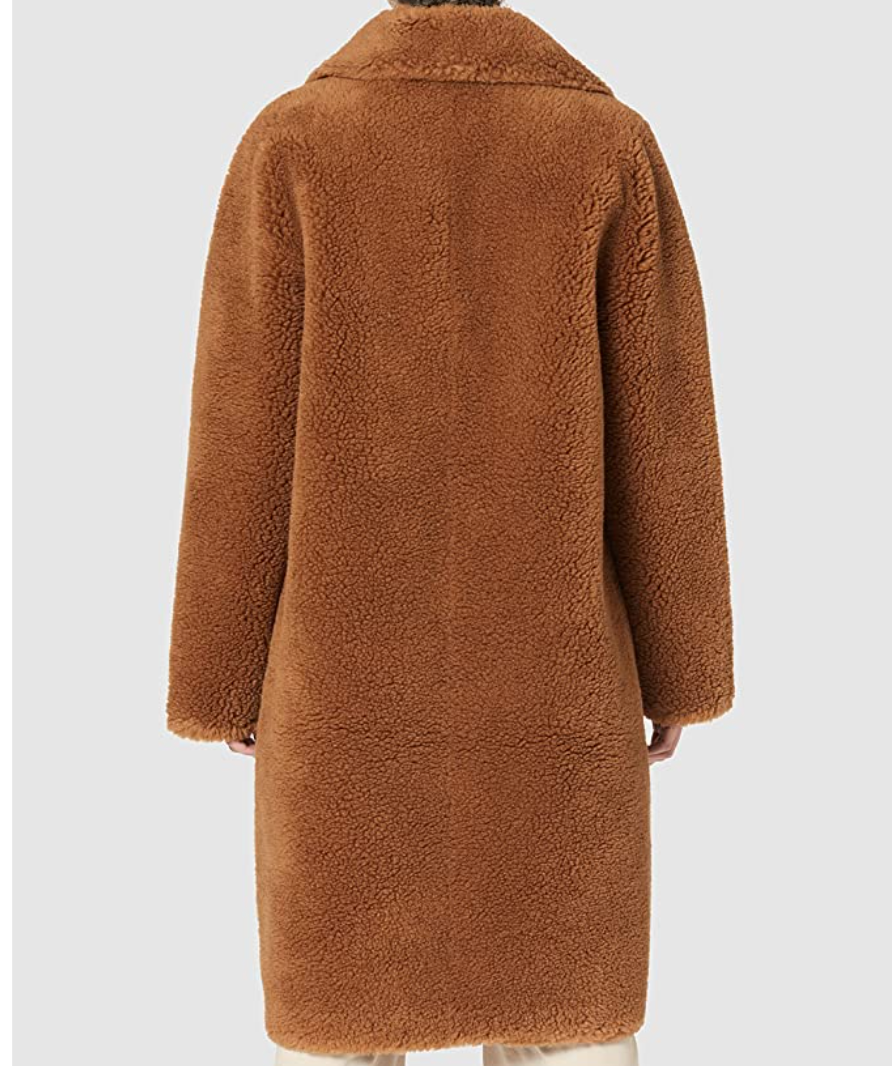 S'Oliver brown teddy wool blend coat UK 18