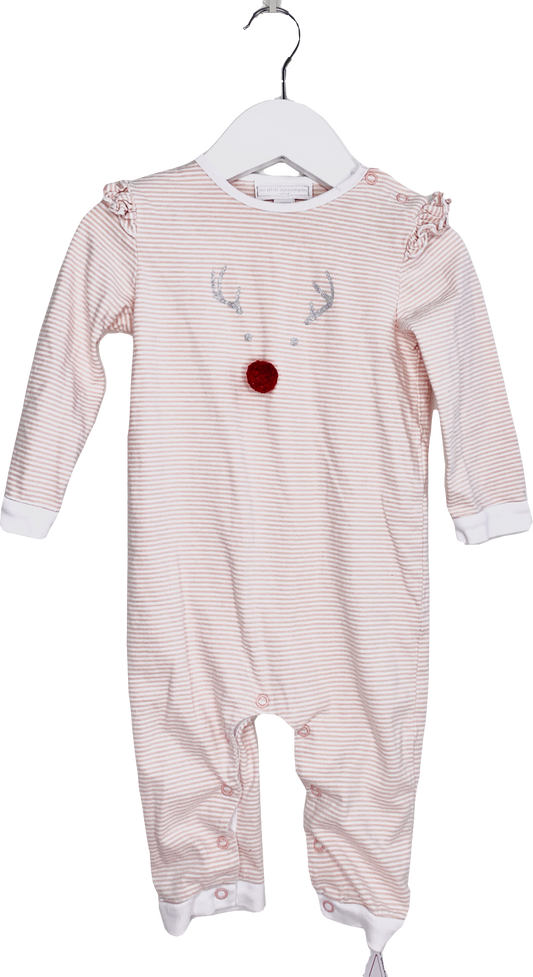 The Little White Company Pink Jingles Pom-pom Sleepsuit 9-12 Months