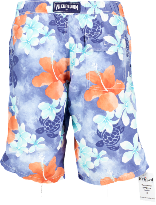 VILEBREQUIN Blue Floral Longer Length Swim Shorts UK M