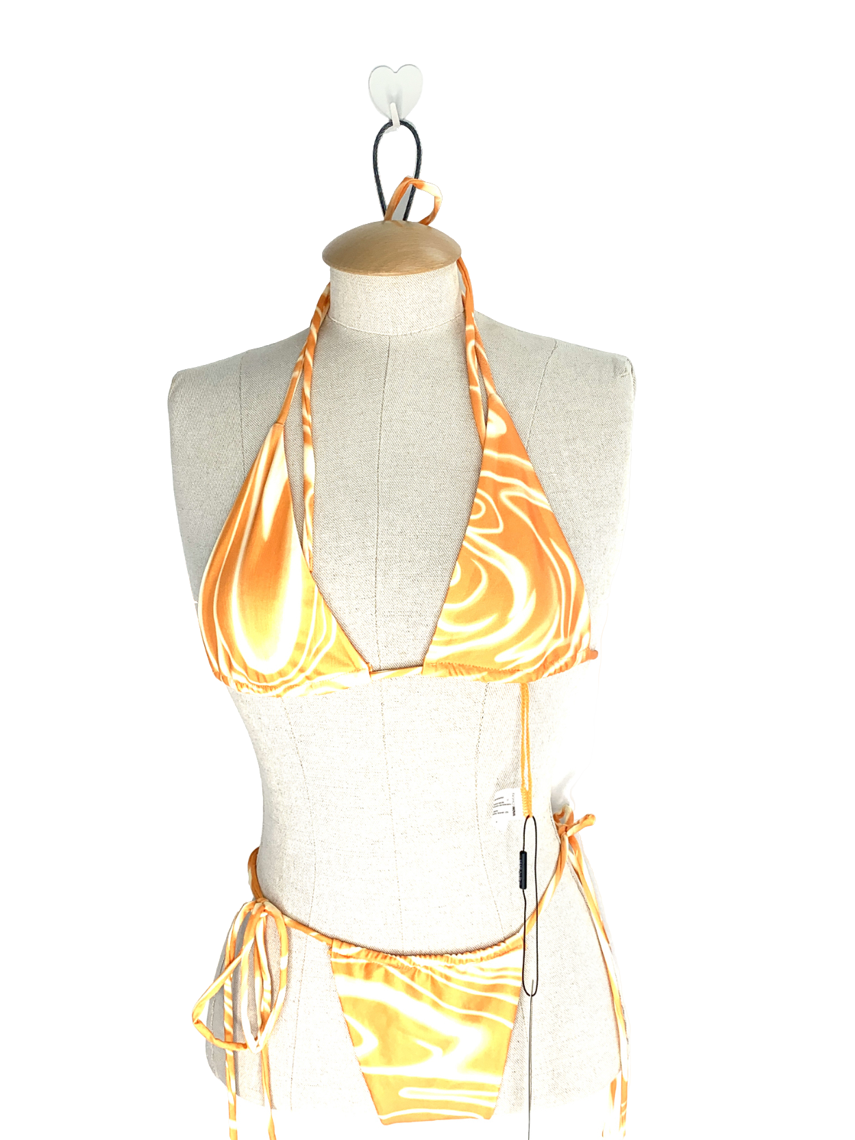 Fashion Nova Orange Wavy Feelings For You 2 Piece Bikini - Orange/combo UK S