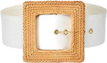 Cult Gaia Cream Natural Rattan Square Buckle Belt UK XS/S