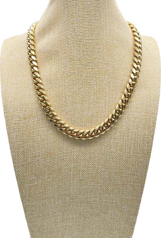 Yellow Gold 18k Plated Longer Length Chubby Chain Link Necklace