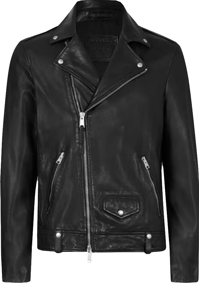 AllSaints Luxury Black Leather Milo Biker Jacket Bnwt UK S