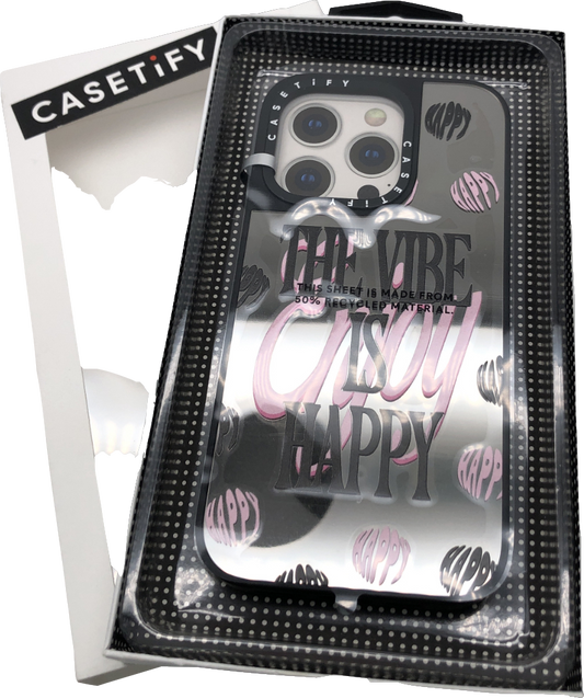 Casetify Metallic The Vibe Is Happy Iphone 14 Pro Case One Size