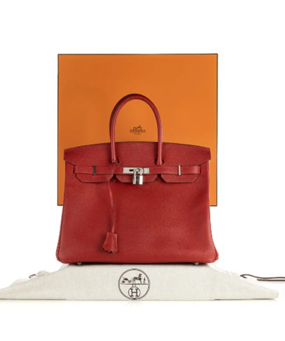 Hermès Birkin 35 Rouge Epsom Leather Handbag with Palladium Hardware