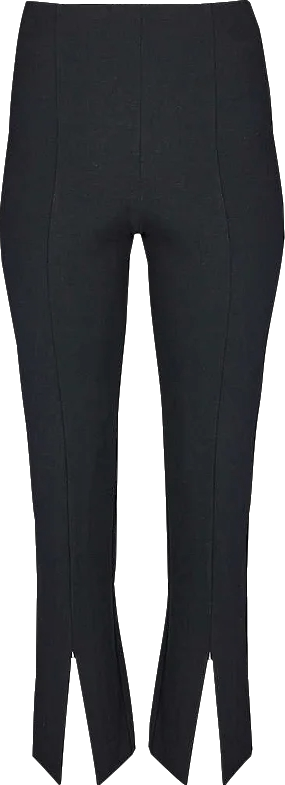 Sweaty Betty Black City Split-hem Slim-leg High-rise Stretch-woven Trousers Bnwt UK S