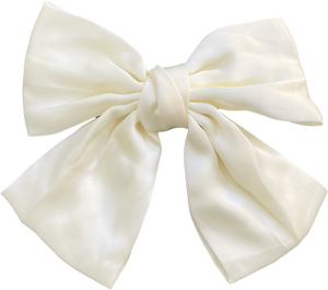 Ivory Handmade Satin Oversized Bow Hair Clip One Size
