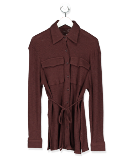 The Frankie Shop brown ribbed shirt UK L