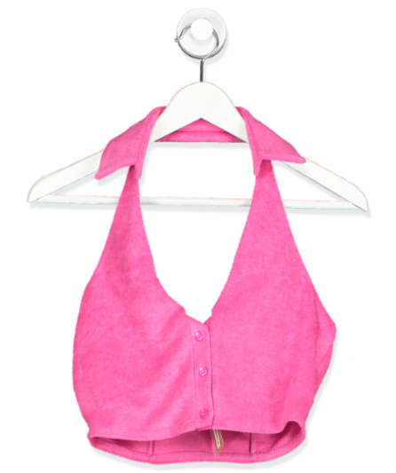 Lovers and Friends pink towel top UK S