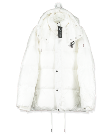 Siksilk X Messi white puffer jacket UK L