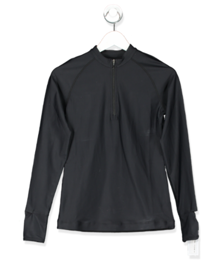 Stretch & Burn black half zip running top UK XS