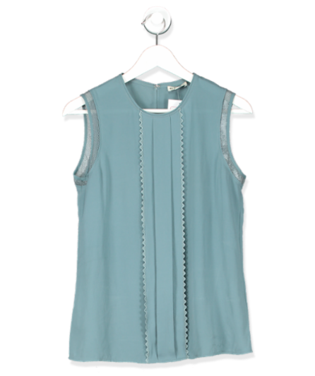 Reiss blue front seam pattern vest top UK 8