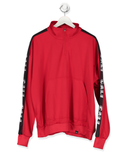 Cali red black stripe logo track top UK L