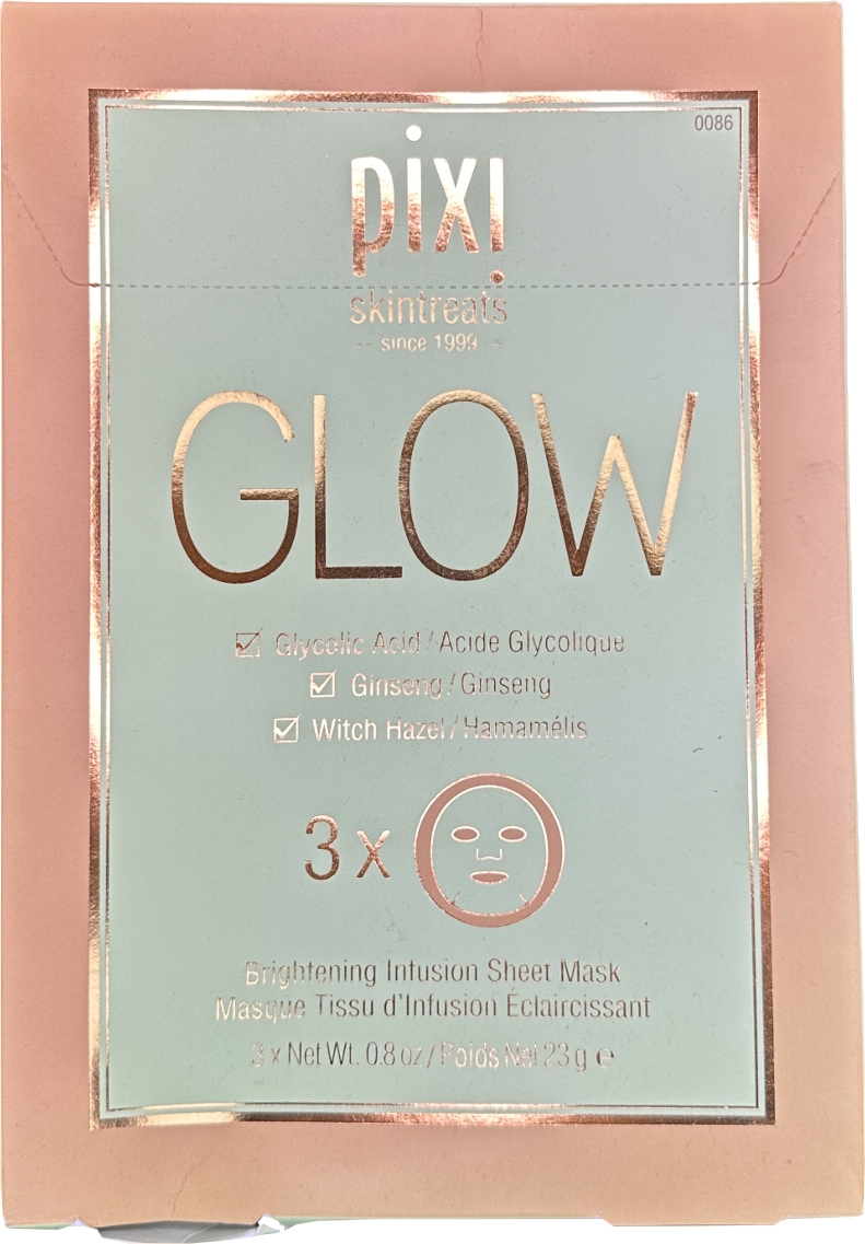 Pixi Glow Glycolic Acid Boost Sheet Mask (pack Of 3) 23g