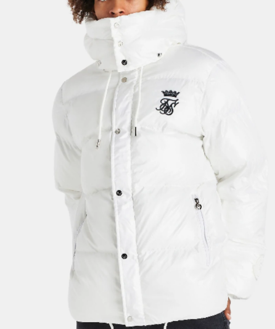 Siksilk X Messi white puffer jacket UK L