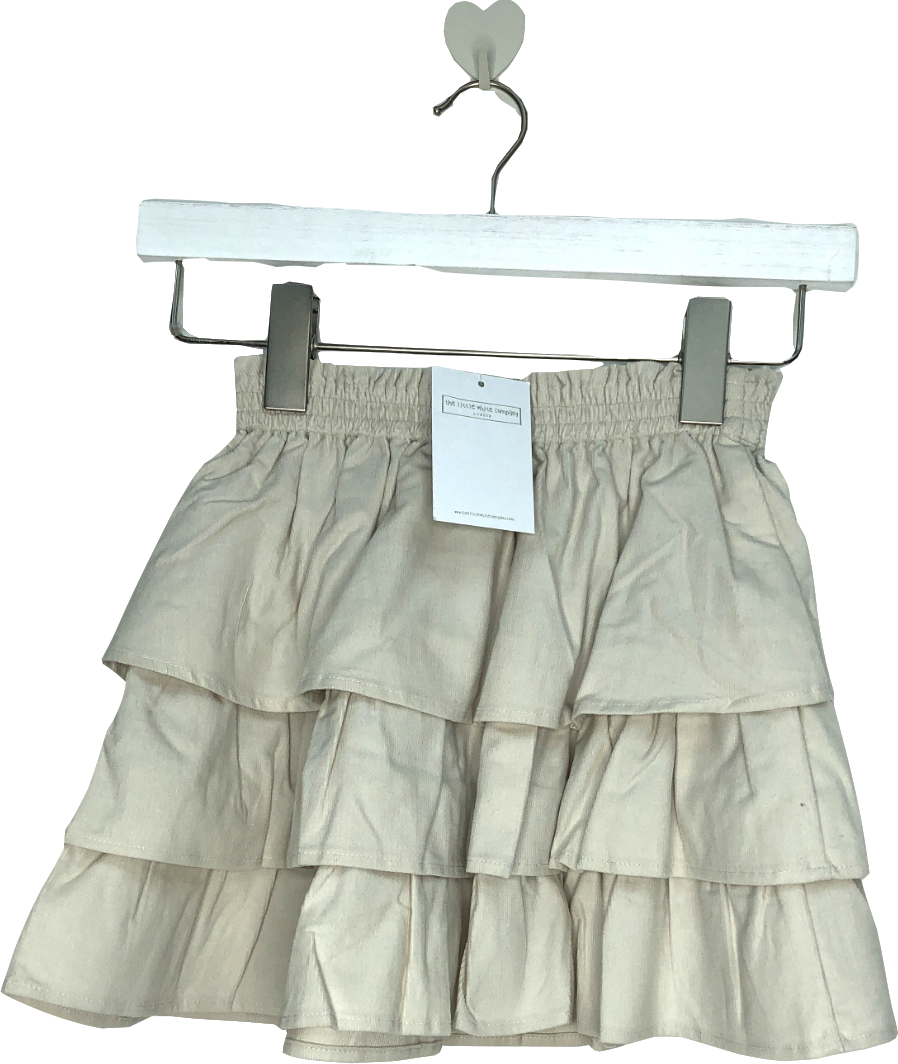 The Little White Company Beige Cord Ruffle Skirt 4 Years