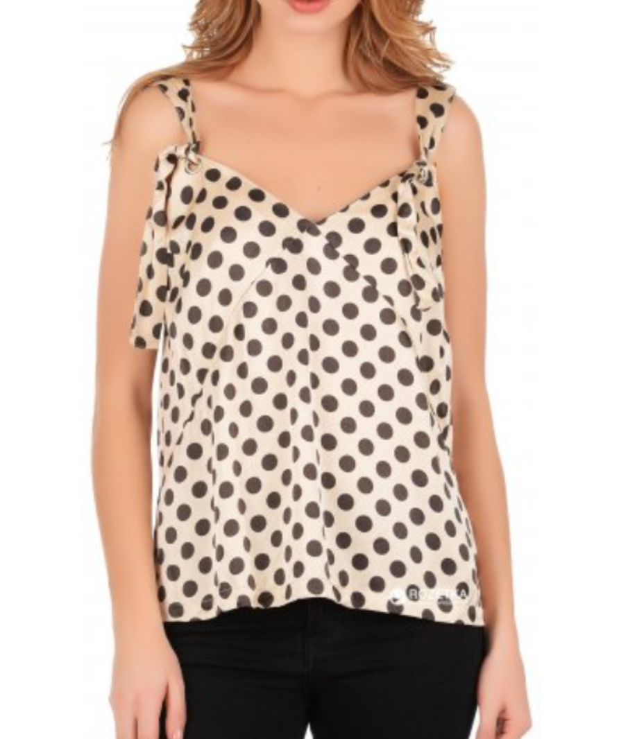 H&M cream spot satin cami top UK 6