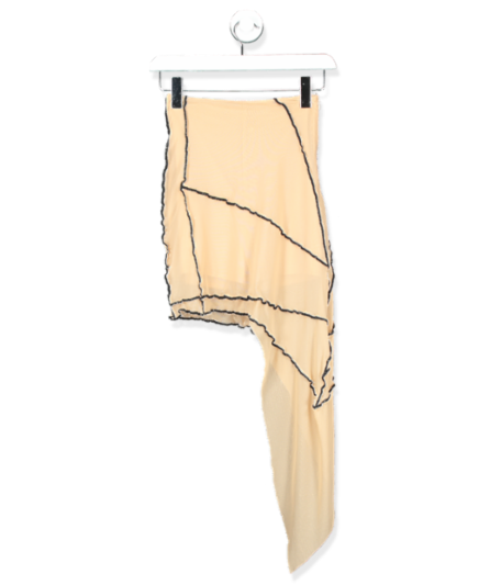 cultnaked nude mesh open seam skirt uk s