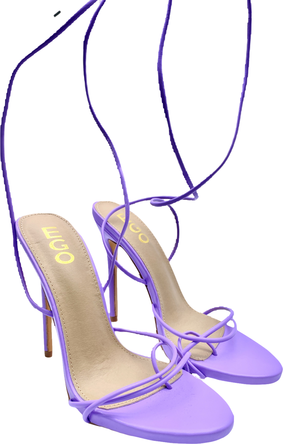 Ego Gelato Lace Up Platform Heel In Purple Faux Leather UK 6 EU 39 👠