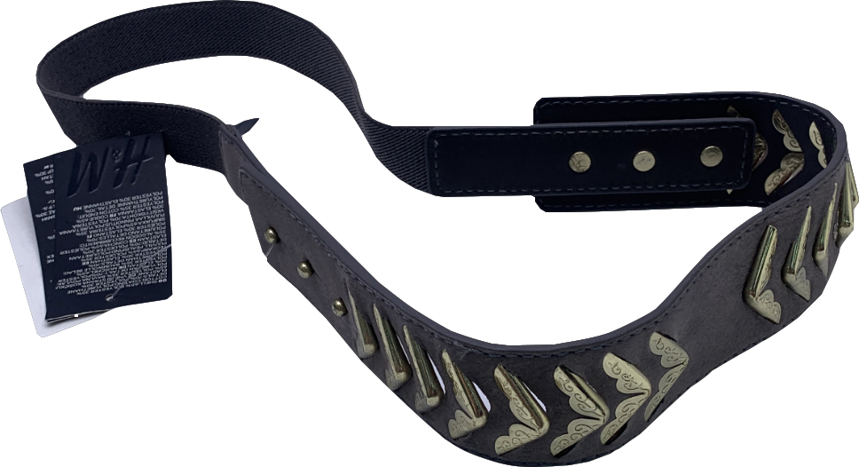 H&M Grey Stretch Belt With Metallic Detail UK XS