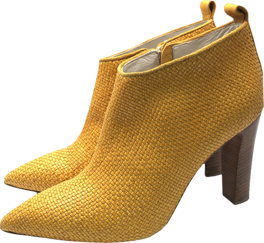 Cecilia Quinn Yellow Woven Heel Boots UK 8 EU 41 👠