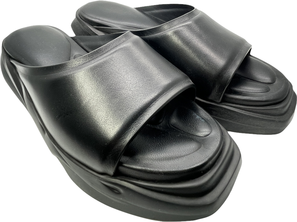 1017 ALYX 9SM Black Mono Leather Slide Sandals UK 6 EU 39 👠