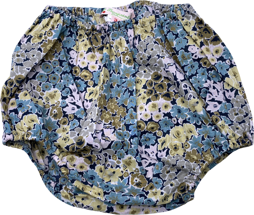 Bonpoint Blue Floral Print Bloomers 0-3 Months