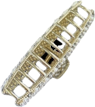 Cream Square Edge Pearl Hair Claw Clip One Size