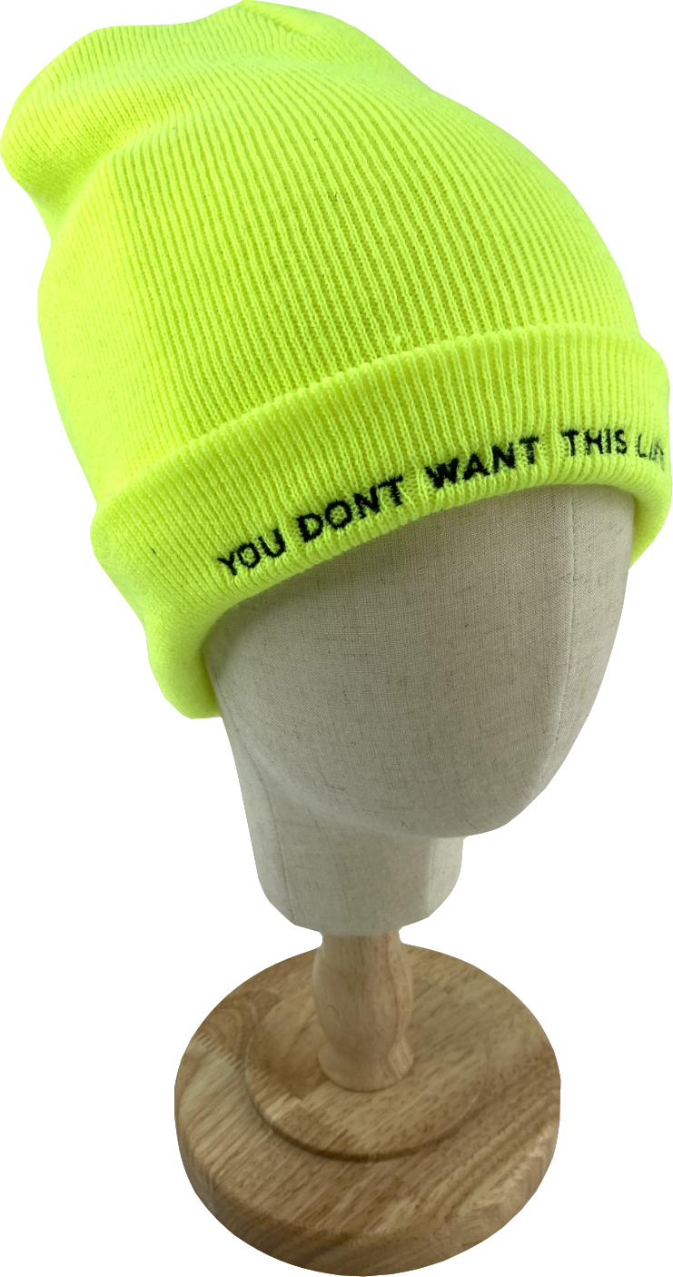You don't want this life Yellow Safety Beanie One Size