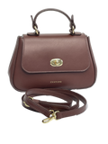 Tusting Handmade in England Brown Leather Mini Holly Crossbody Bag With Top Handle