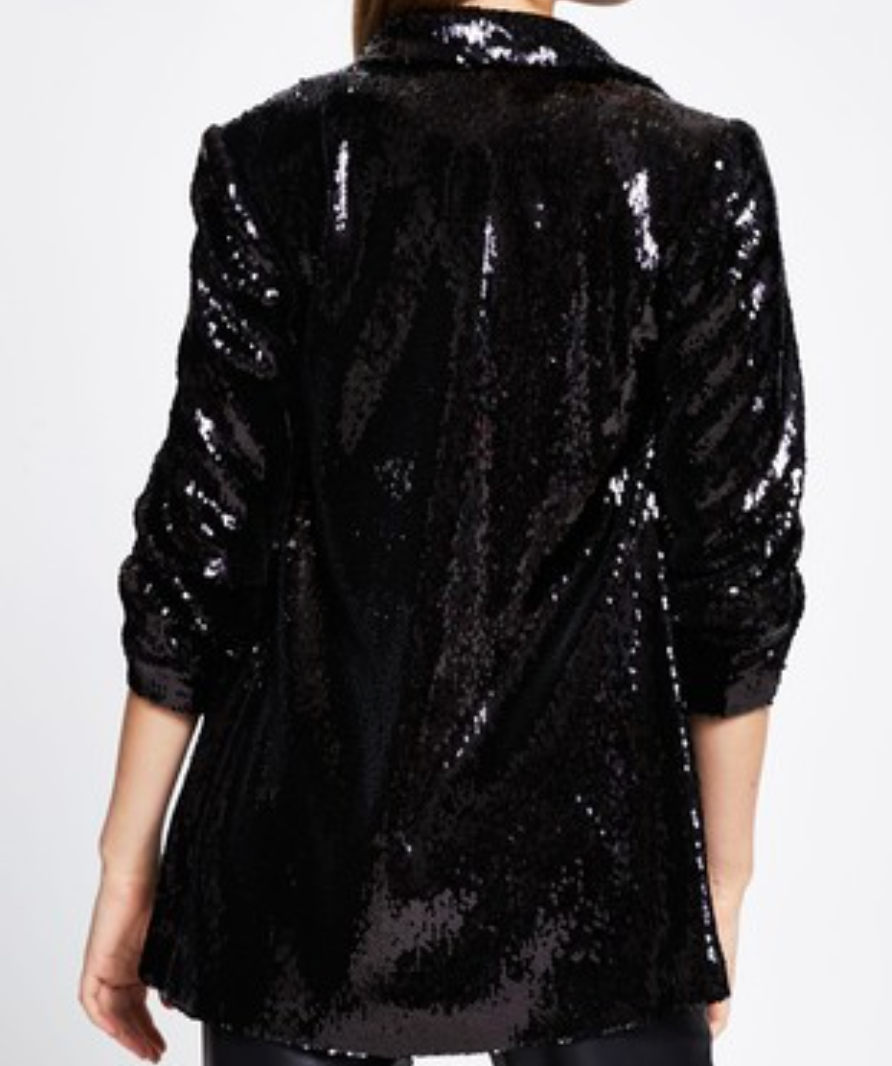 River Island Black Sequin Blazer UK 8
