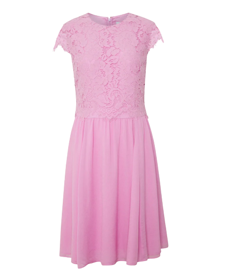 IVY & OAK PINK EYELASH LACE Fit & flare DRESS UK 4