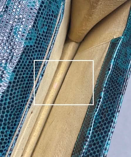 KARA ROSS GREEN SNAKE PRINT CLUTCH BAG